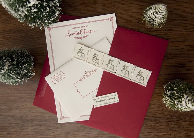 Skylab Letterpress Santa Stationery (pack of 5)