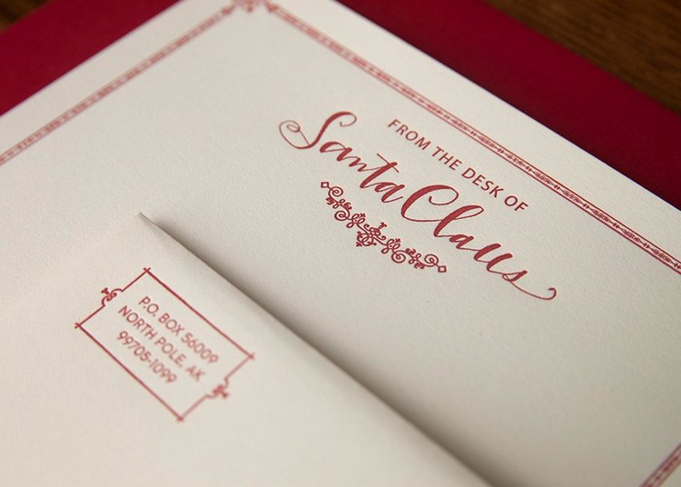 Skylab Letterpress Santa Stationery (pack of 5)
