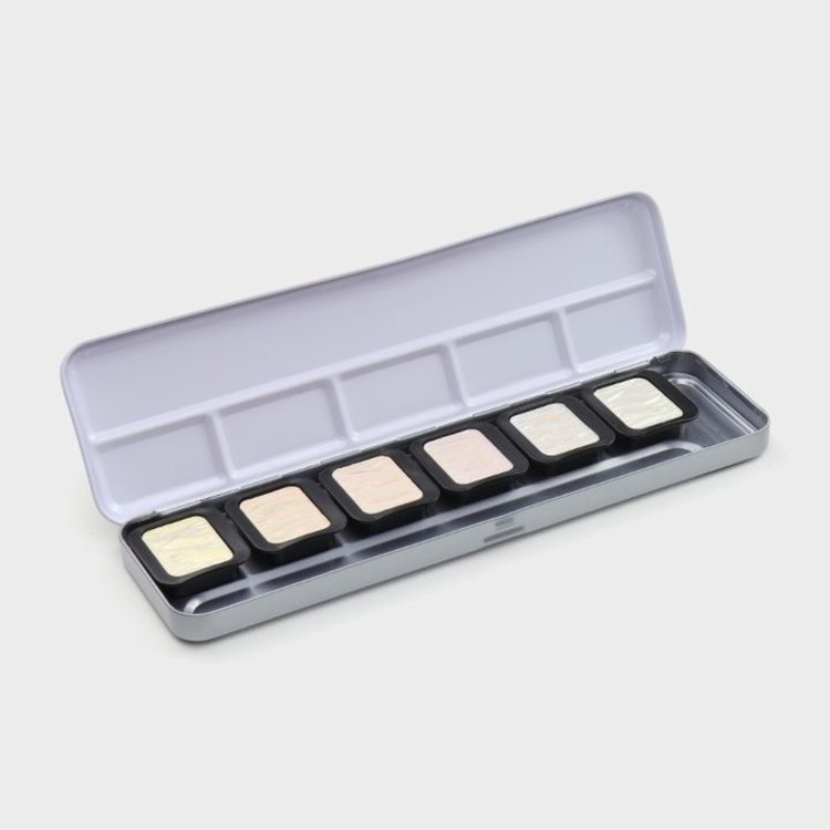 Finetec 6-Color Iridescent Pixie Dust Watercolor Metal Tin Set