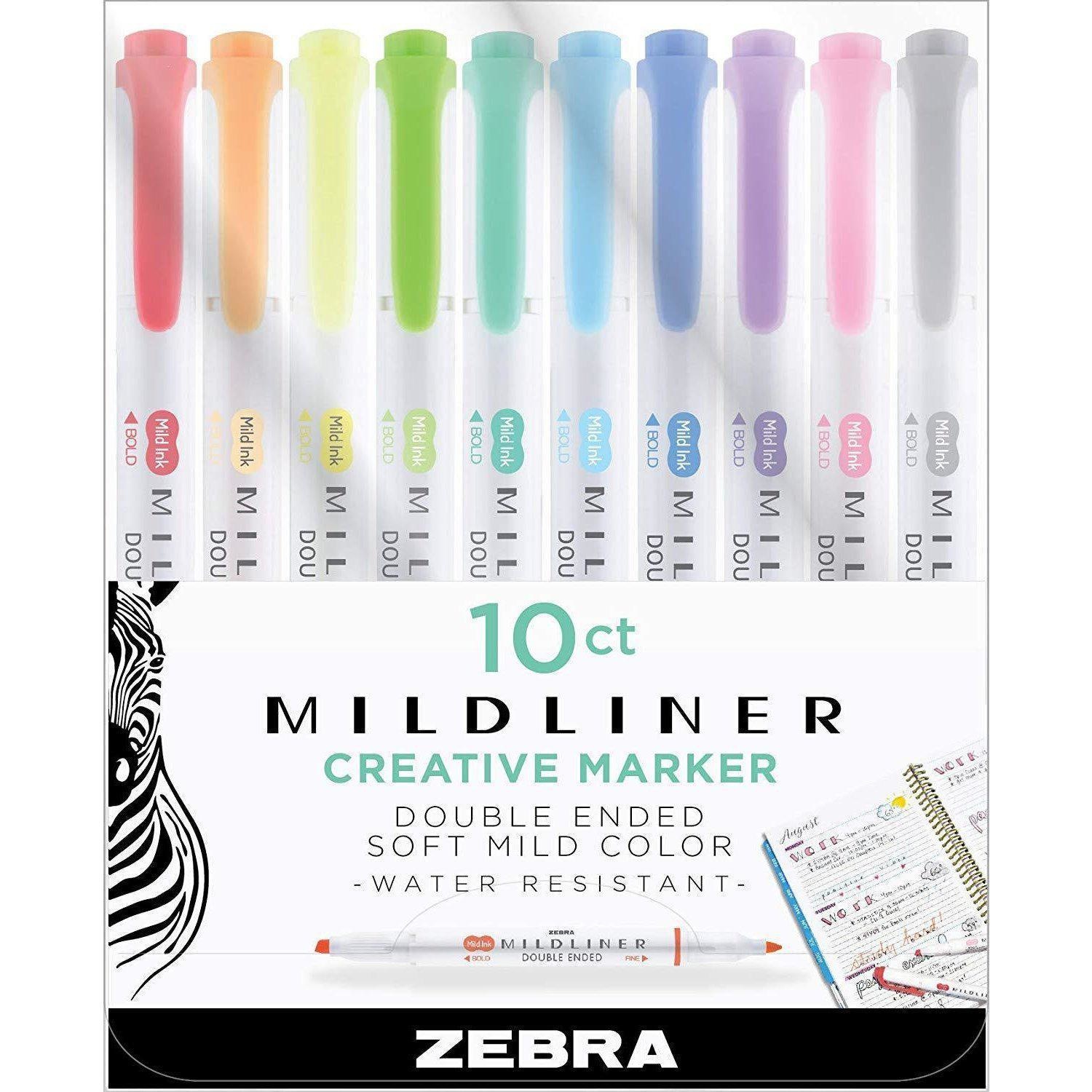 Zebra Mildliner Brush Pens Set Double-sided Highlighter 