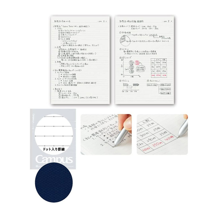 KOKUYO Campus Notebook B5 Navy Dotted Line 50 Sheet