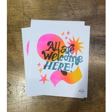 Ash + Chess All Are Welcome Here Risograph Print 8 x 10