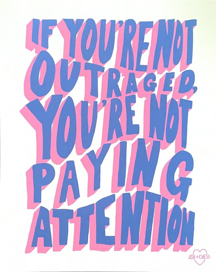 Ash + Chess Outraged Small Art Print 8x10