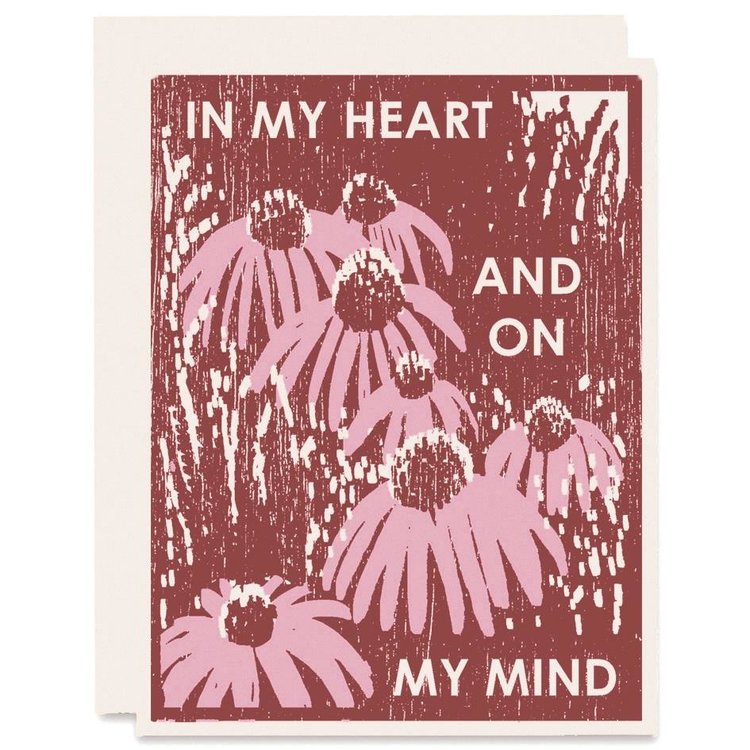 Heartell Press Coneflowers On My Mind Letterpress Card