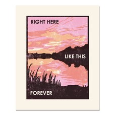 Heartell Press Sunset Letterpress Art Print (right here like this forever)