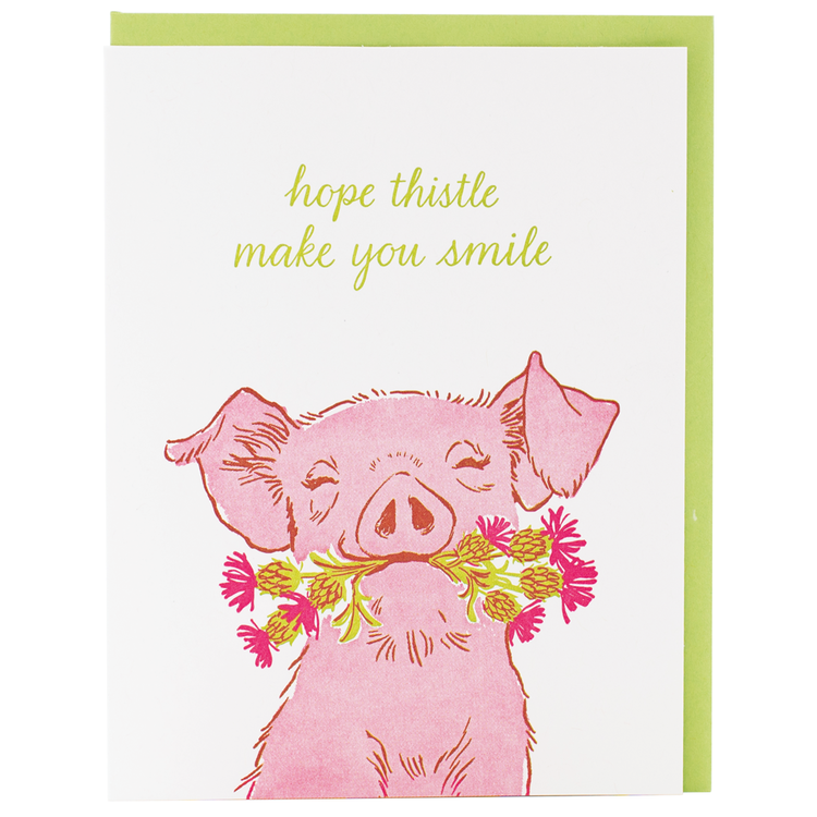 Smudge Ink Piglet Friendship Card