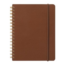 Midori Grain B6 Leather Notebook - Dark Brown