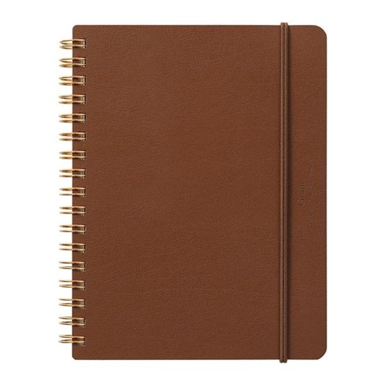 Midori Grain B6 Leather Notebook - Dark Brown