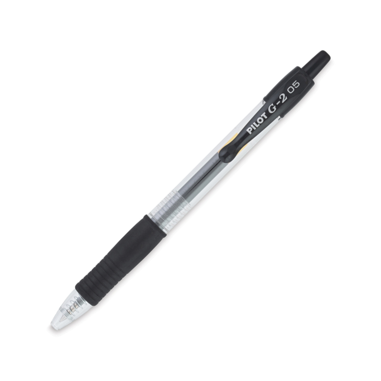 Pilot G2 Retractable Gel Ink Rolling Ball Pen, .5mm Black