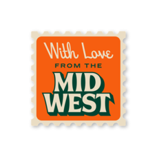 Threadbare Goods With Love From the Midwest Stamp Vinyl Sticker