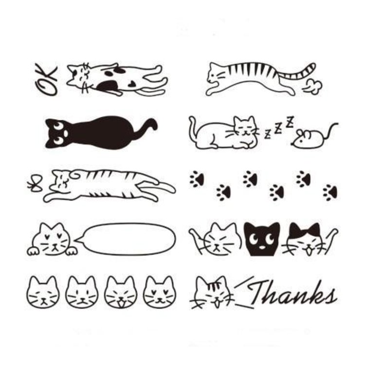Midori Paintable Stamp - Cat