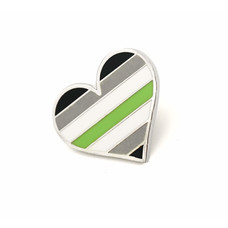 Compoco Agender Flag Heart Pin