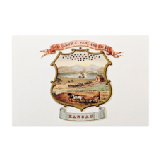 Wonder Fair Ad Astra Per Aspera Kansas State Coat of Arms Postcard