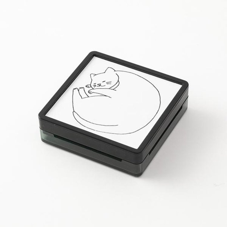 Midori Paintable Stamp - Sleepy Cat