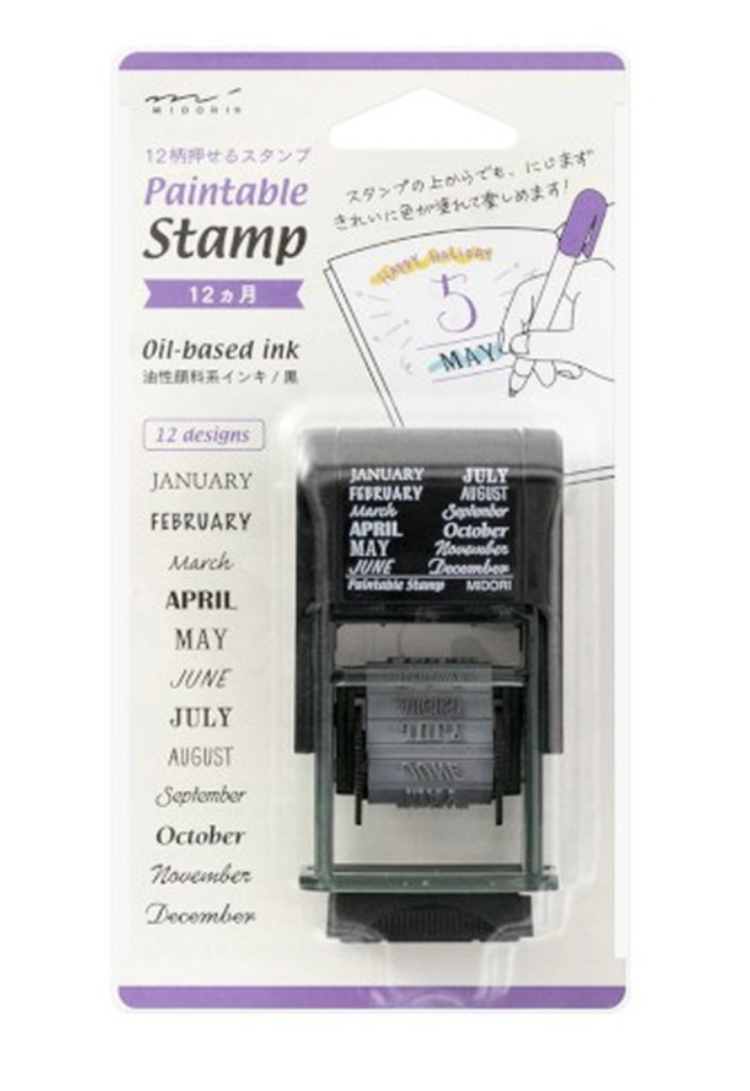 Midori Paintable Stamp - Monthly
