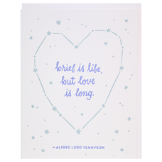 Smudge Ink Love is Long Quote Sympathy Card