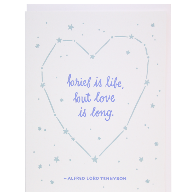 Smudge Ink Love is Long Quote Sympathy Card