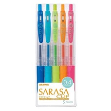Zebra Sarasa Clip Gel Pen - 0.4mm 5 Color Set