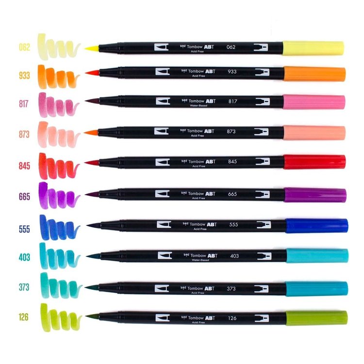Tombow Dual Brush Pen Art Markers, Retro, 10-Pack