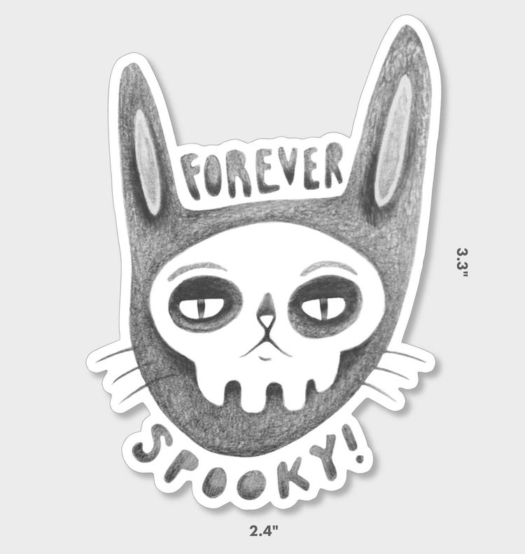 Kalie Ann Forever Spooky Bunny Skull Sticker