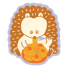 Smallseeds Studio Spaghetti Slurp Hedgehog Vinyl Sticker