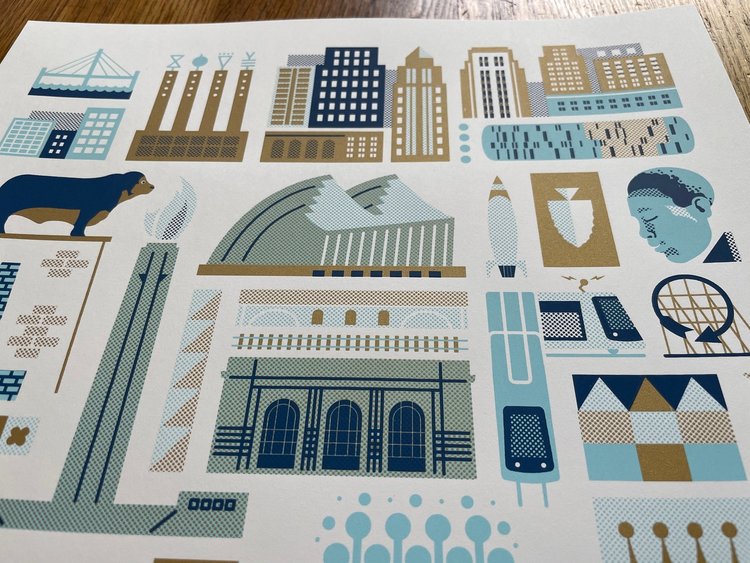 Patrick Giroux Kansas City Landmarks Screenprint
