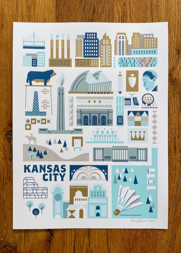 Patrick Giroux Kansas City Landmarks Screenprint