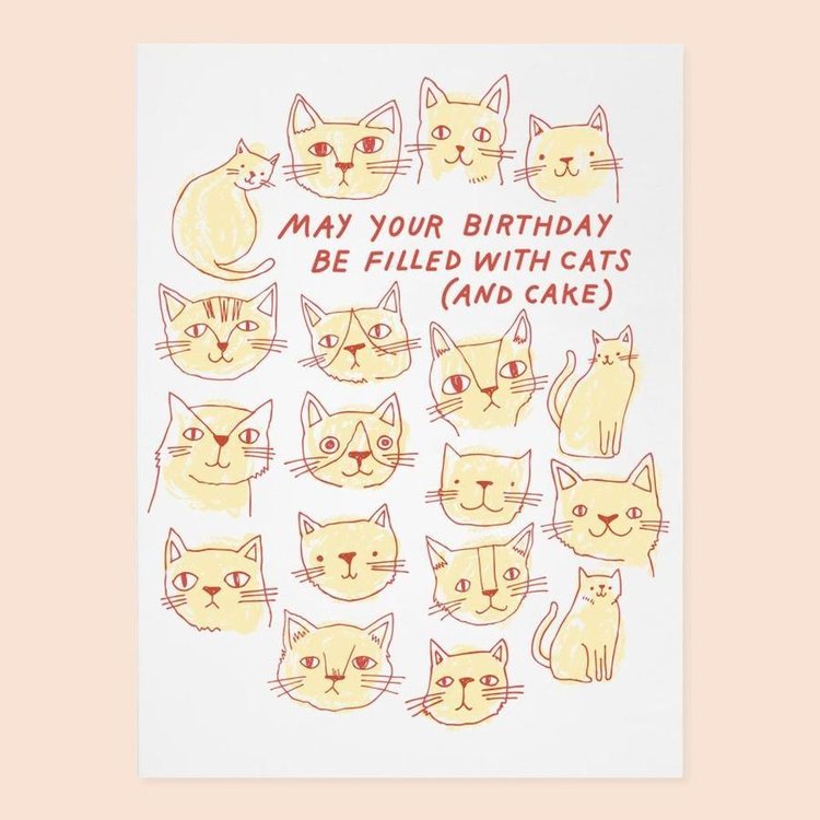The Good Twin Cats And Cake Birthday Card