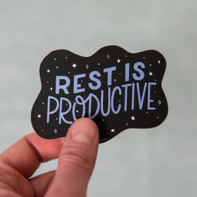 Free Period Press Rest is Productive Vinyl Sticker