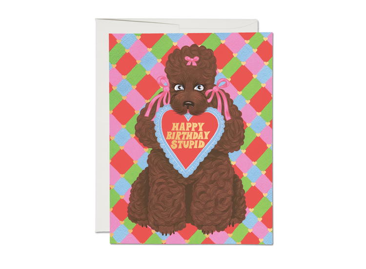 Red Cap Cards Birthday Poodle
