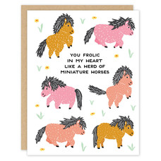 Alisa Bobzien Frolic in My Heart Miniature Horses Card