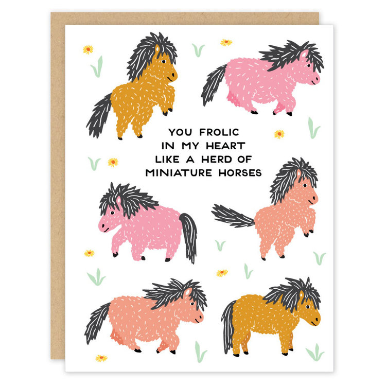 Alisa Bobzien Frolic in My Heart Miniature Horses Card