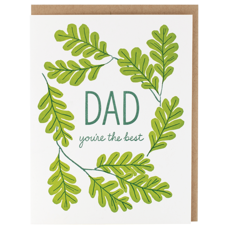 Smudge Ink Oak Wreath Father's Day Card