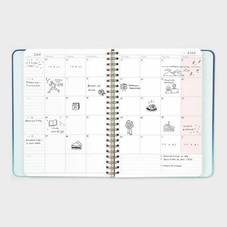 Mossery Stationery Undated Horizontal Planner - Fujiyama