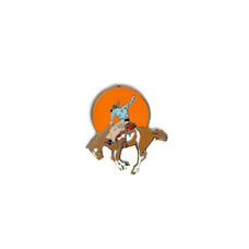 Antiquaria Sunset Cowboy Enamel Pin