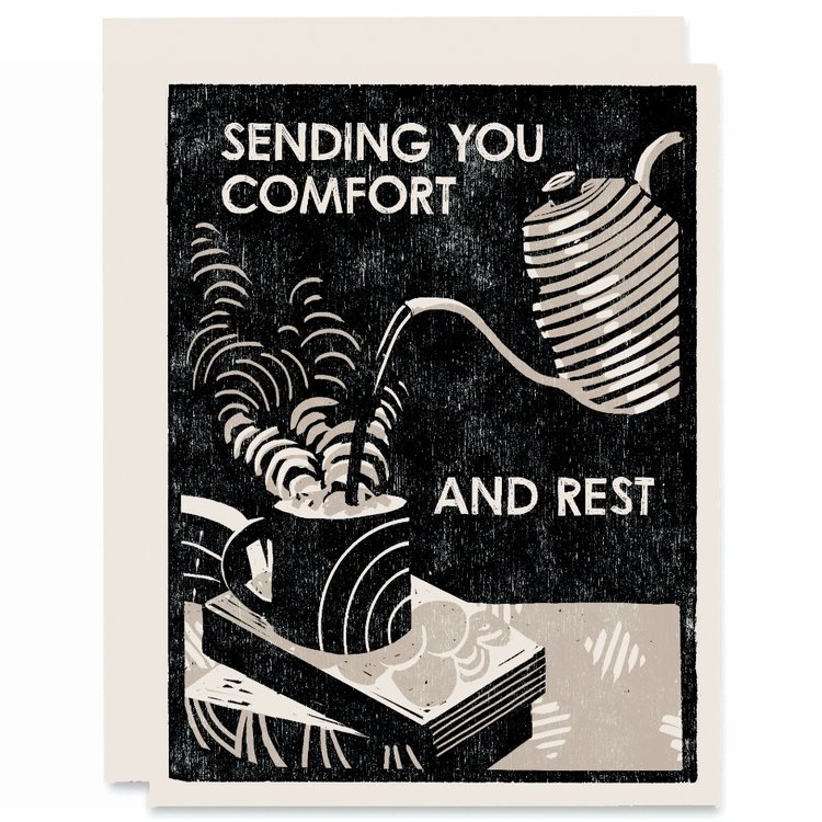 Heartell Press Sending You Comfort and Rest (Hot Tea and A Good Book) Card