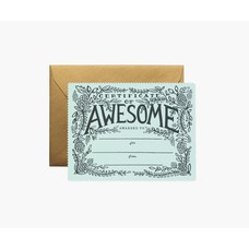 Rifle Paper Co. Certificate of Awesome card
