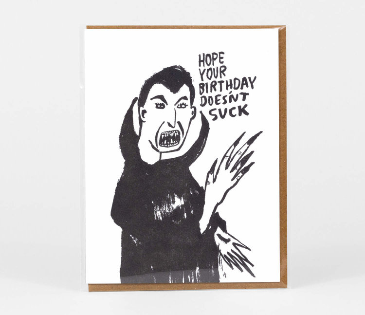 Westland Press Birthday Doesn't Suck Letterpressed Card