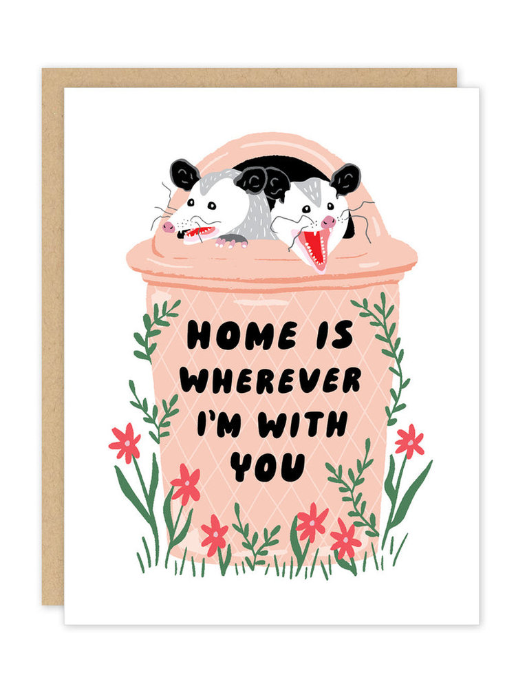 Alisa Bobzien Possum Home Trash Love Friendship Card