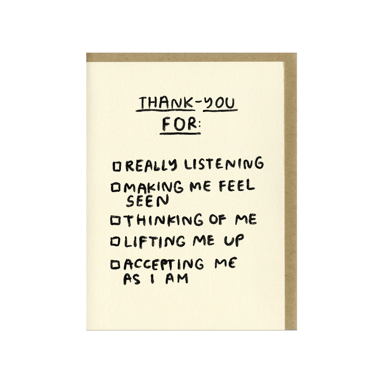 People I've Loved Thank You Checklist Card