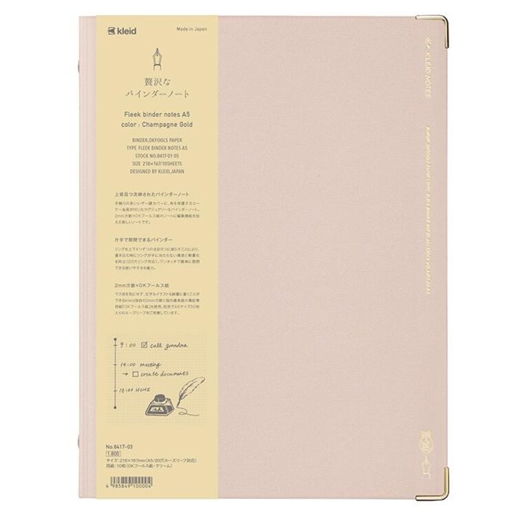 Kleid Fleek Binder Notes A5 Champagne Gold