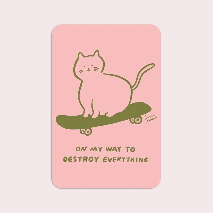 Stay Home Club Sk8 Cat Vinyl Sticker