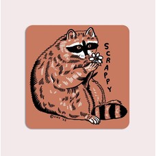 Stay Home Club Scrappy Raccoon Vinyl Sticker