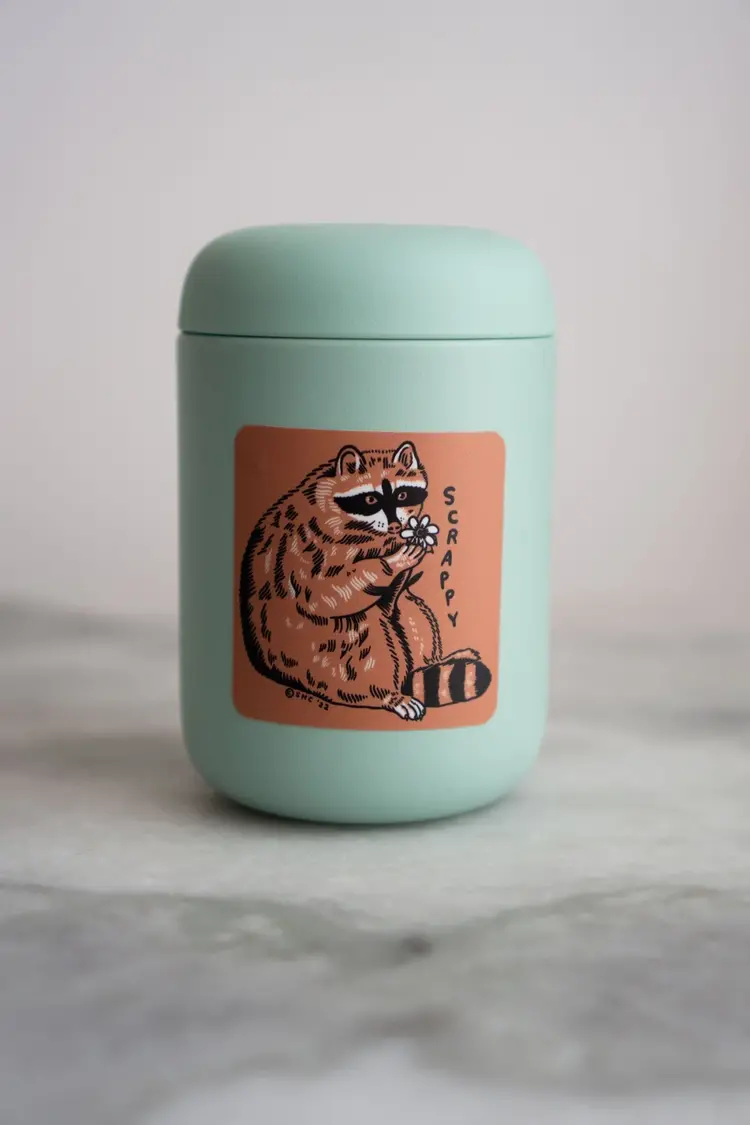 Stay Home Club Scrappy Raccoon Vinyl Sticker