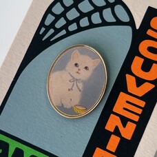 Wonder Fair Haunted Bathroom Cat Painting Enamel Pin