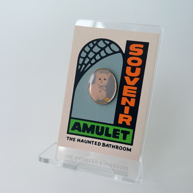 Wonder Fair Haunted Bathroom Cat Painting Enamel Pin