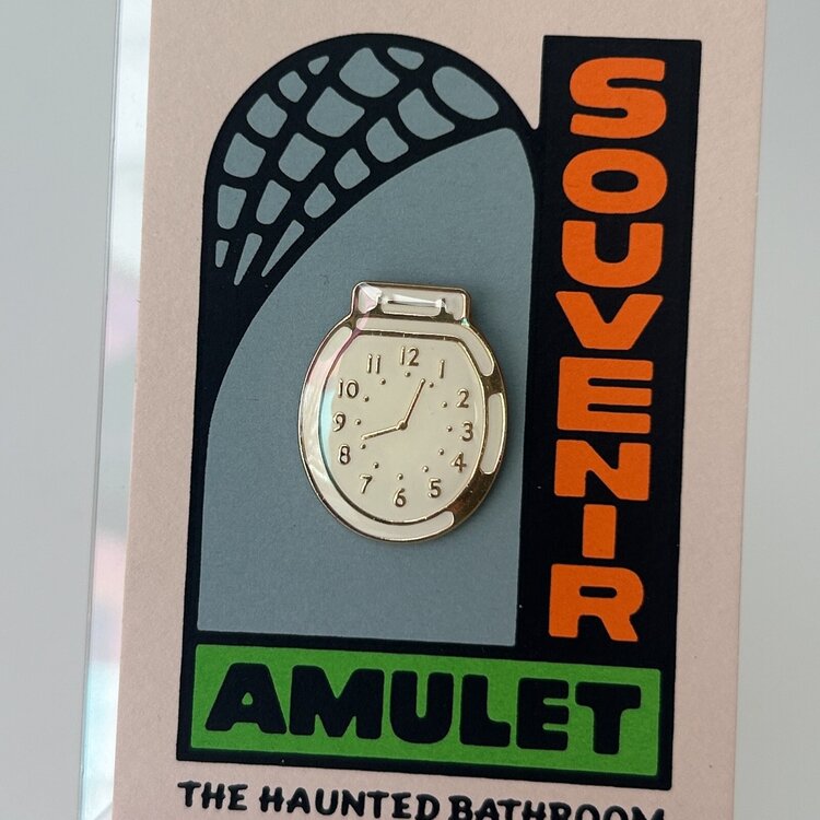 Wonder Fair Haunted Bathroom Toilet Clock Enamel Pin
