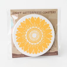 Wonder Fair Sunflower Letterpressed Coasters (set of 8)