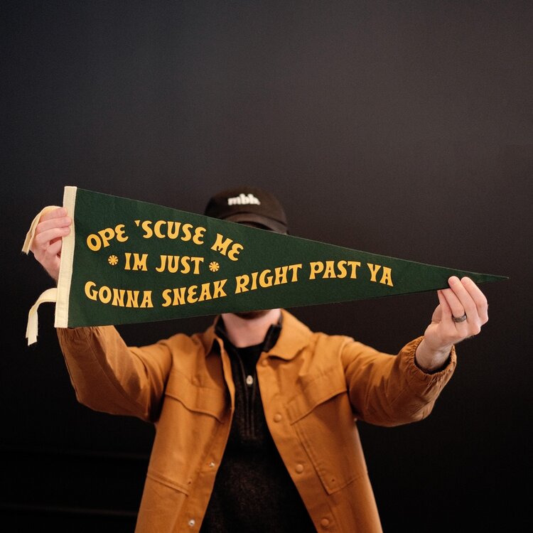 Wonder Fair Ope 'Scuse Me pennant by Wonder Fair x Threadbare Goods