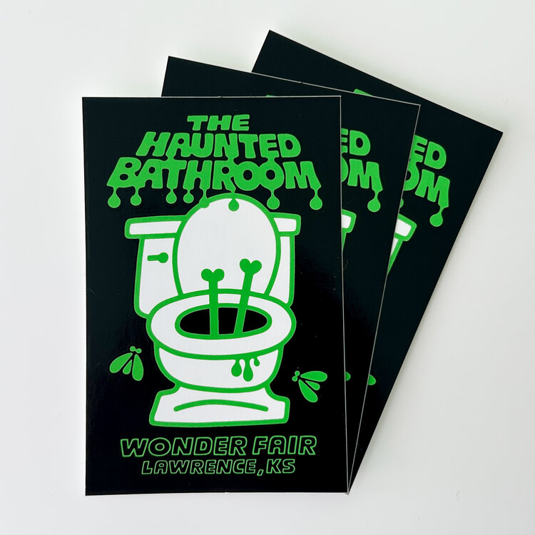 Wonder Fair Toilet Bones Haunted Bathroom vinyl sticker